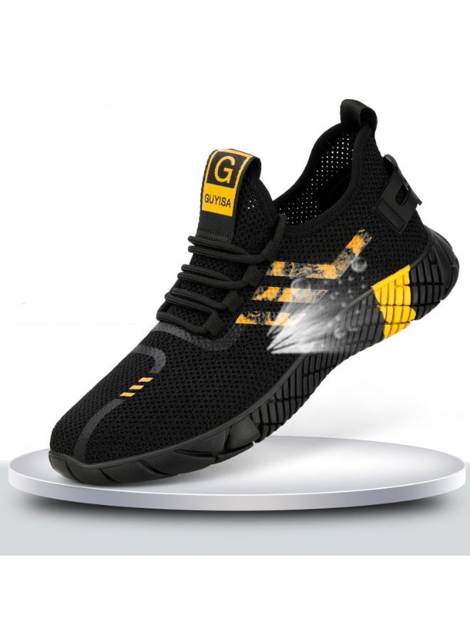 GUYISA Work Sneakers Men's Safety Shoes Construction steel toe work Shoes Safety boots Men's shoes Puncture proof work summer Kevlar - Image 1