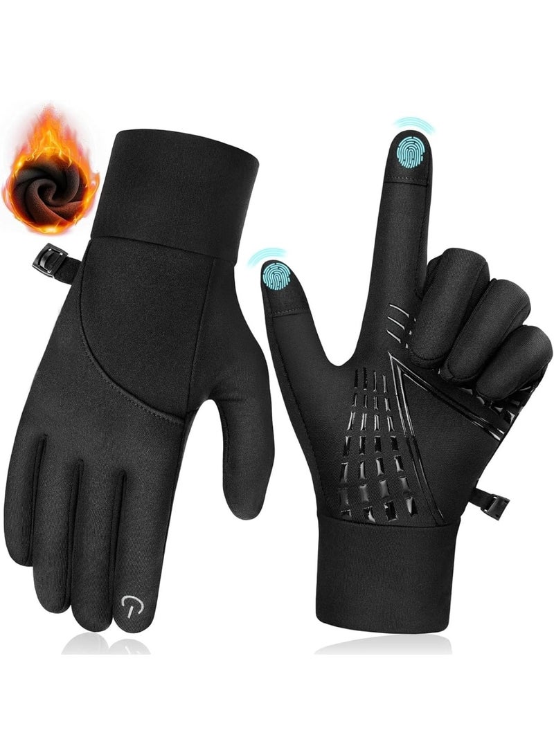 عربست قفازات الشتاء, قفازات حرارية مع إصبع شاشة اللمس, قفازات رياضية مقاومة للرياح والماء,غير انزلاق وقفازات دافئة للجري、المشي لمسافات طويلة、القيادة、ركوب الدراجات、والتزلج,حجم L - Image 1