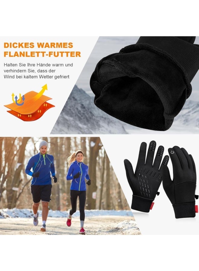 عربست قفازات الشتاء, قفازات حرارية مع إصبع شاشة اللمس, قفازات رياضية مقاومة للرياح والماء,غير انزلاق وقفازات دافئة للجري、المشي لمسافات طويلة、القيادة、ركوب الدراجات、والتزلج,حجم L - Image 3
