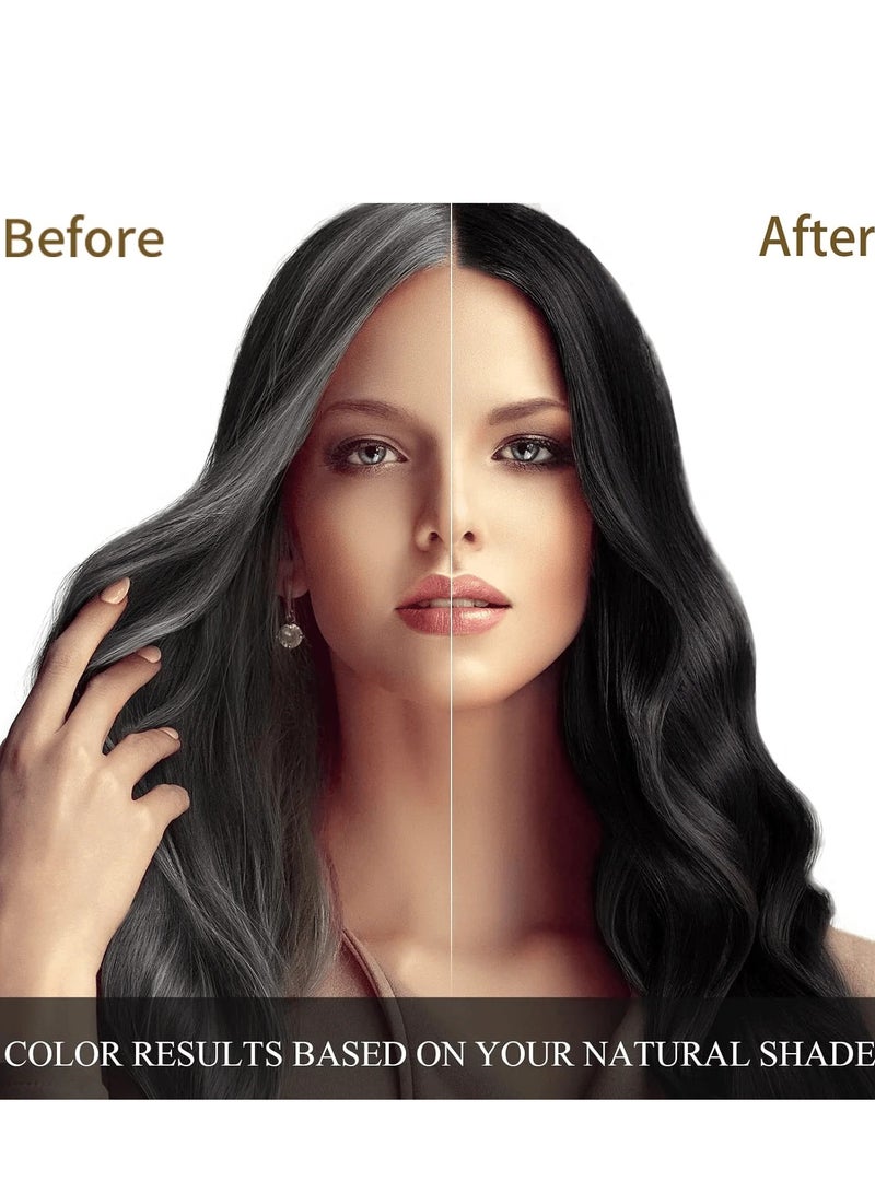 Meidu Hair Dye Shampoo Ginseng 3 in 1 (2.0 Natural Black) 500 ML - Image 4