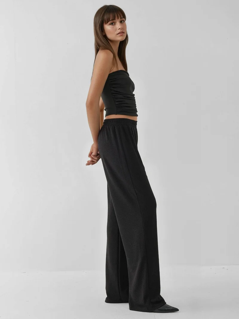 زوبعة بنطلون محبوك بنقوش واسع الأرجل