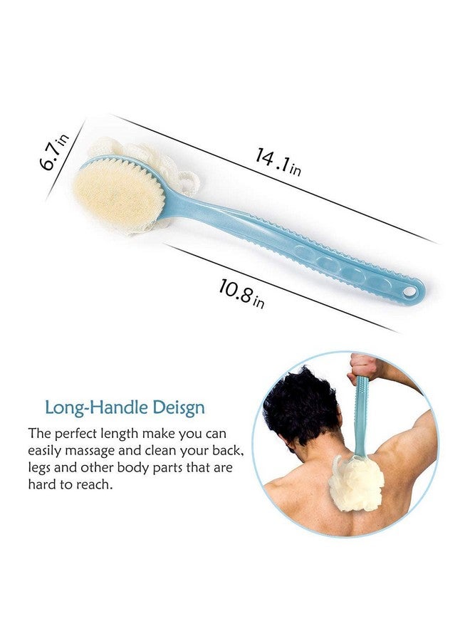 AG E-Com Loofah with Handle, Back Srubber, Bath Brush with Handle, Bath brush for women & Men, Body Cleaning Brush, Loofah Brush - Image 3