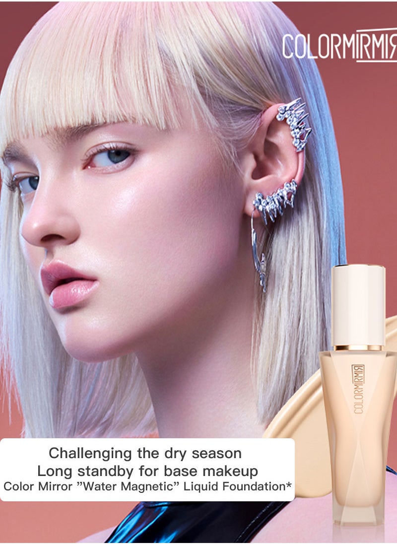 COLORMIRMIR Dry Skin Moisturizing Non-stick Powder Long-lasting Permanent Face Flawless Liquid Foundation  - Image 3