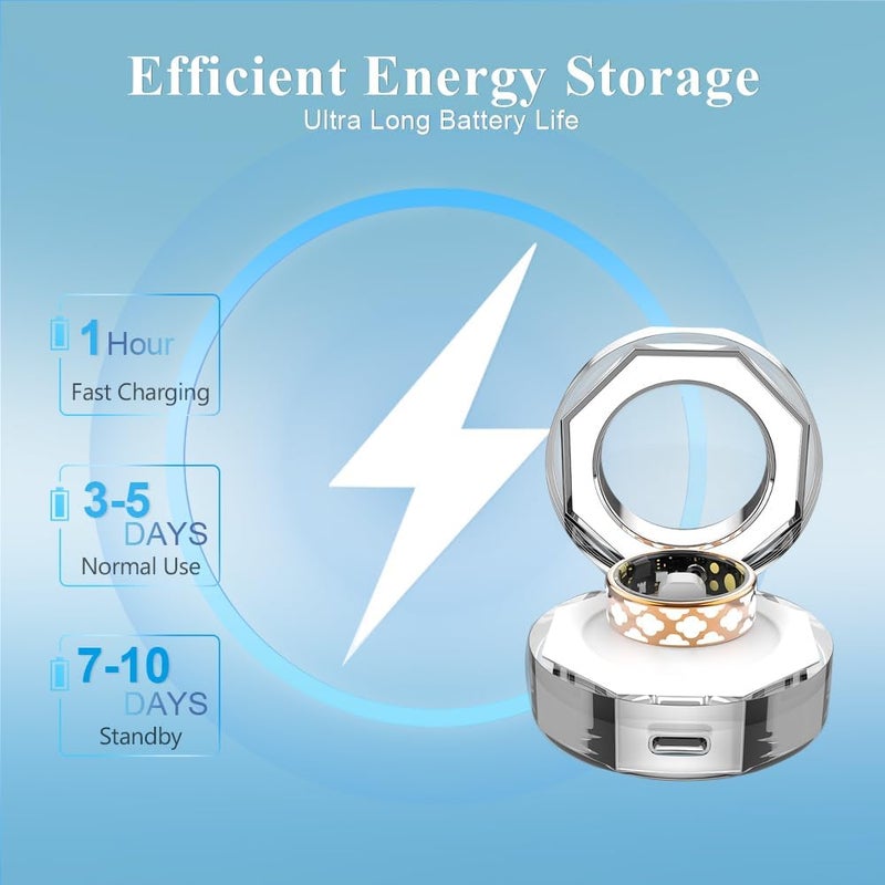 Smart Ring for Women Fitness Smart Rings Tracker Health Ring Sleep Tracker Heart Rate SpO2 Calorie Distance Measurement Pedometer Rose Gold for Android and iOS (12) - Image 5