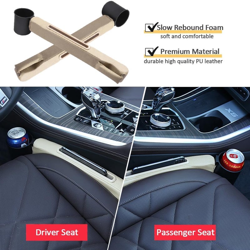 TATACLEA Car Seat Gap Filler 2 Pack,Car Seat Gap Filler Organizer,Car Seat Gap Plug with Storage Slot,3 in 1 Car Seat Gap Filler with Cup Holder,Prevent Small Items from Falling(Black) - Image 5