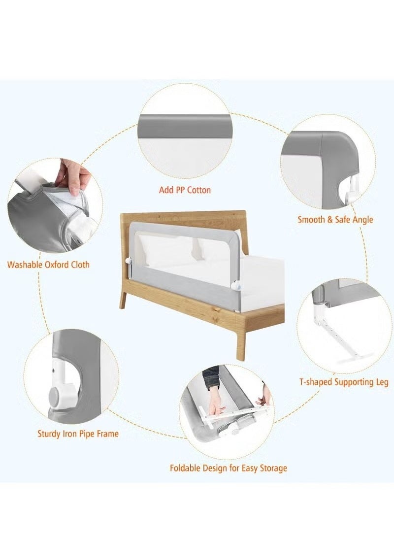 Gonice Rails for Toddlers Swing Down Safety Bed Guard for Convertible Crib Folding Toddler Bed Rails Guard for Kids Twin Double Full-Size Queen & King Mattress  - Image 3
