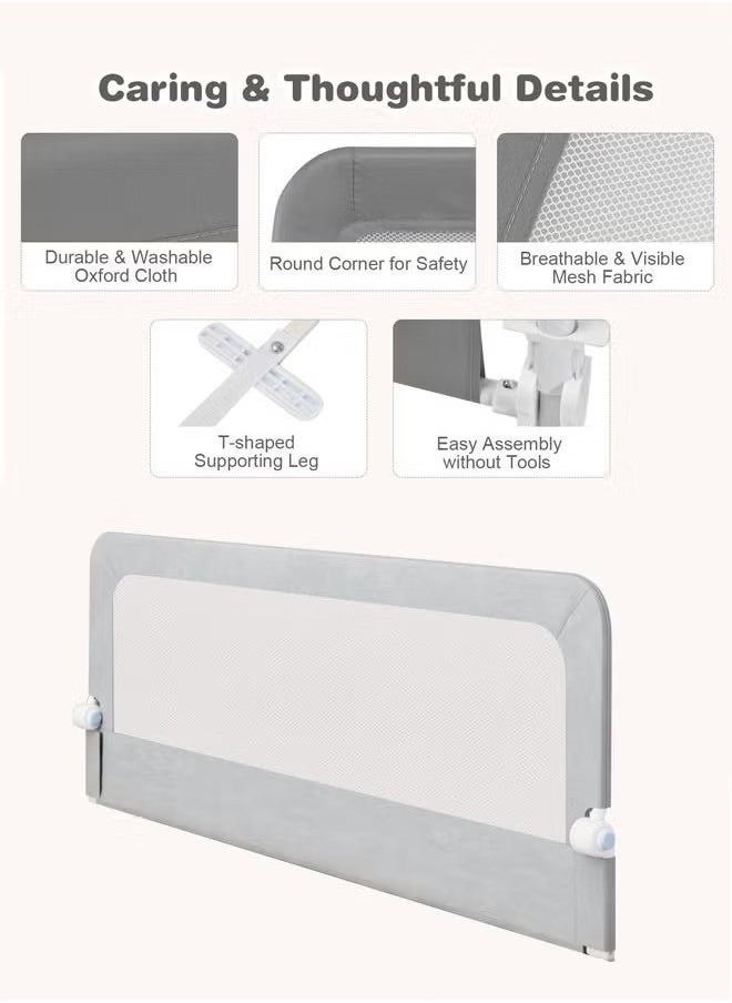 Gonice Rails for Toddlers Swing Down Safety Bed Guard for Convertible Crib Folding Toddler Bed Rails Guard for Kids Twin Double Full-Size Queen & King Mattress  - Image 5