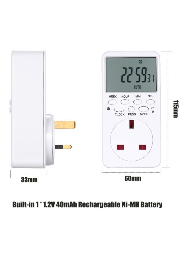 NIBEMINENT Digital Timer Switch White 19x9x10cm  - Image 4