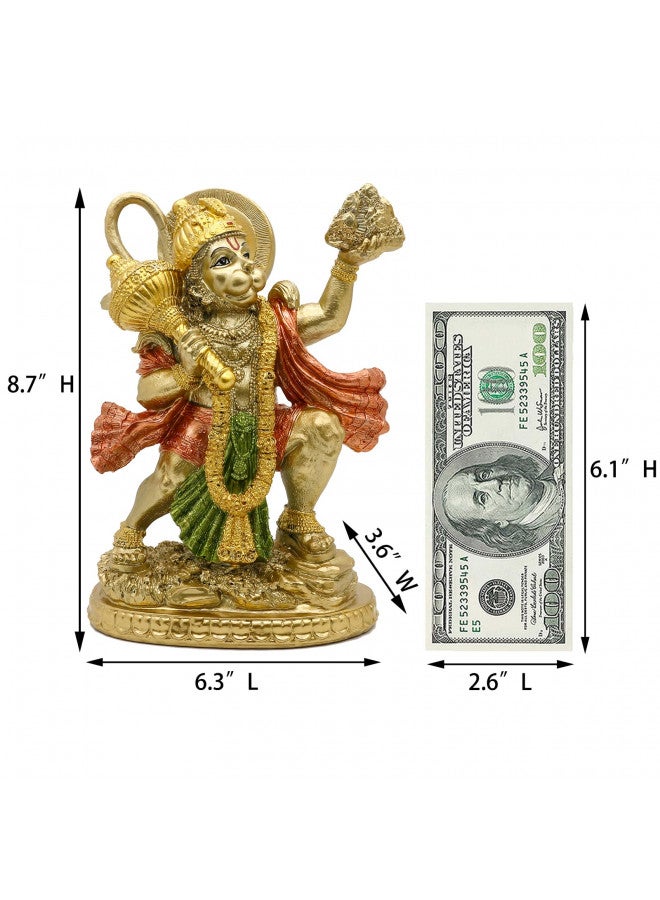 alikiki Hindu God Flying Hanuman Statue - India Idol Murti Pooja Sculpture Home Temple Mandir Pooja Decor Yoga Meditation Room Altar Puja Item Spirtitual Gifts - Image 4