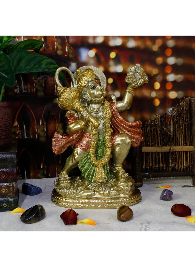 alikiki Hindu God Flying Hanuman Statue - India Idol Murti Pooja Sculpture Home Temple Mandir Pooja Decor Yoga Meditation Room Altar Puja Item Spirtitual Gifts - Image 2