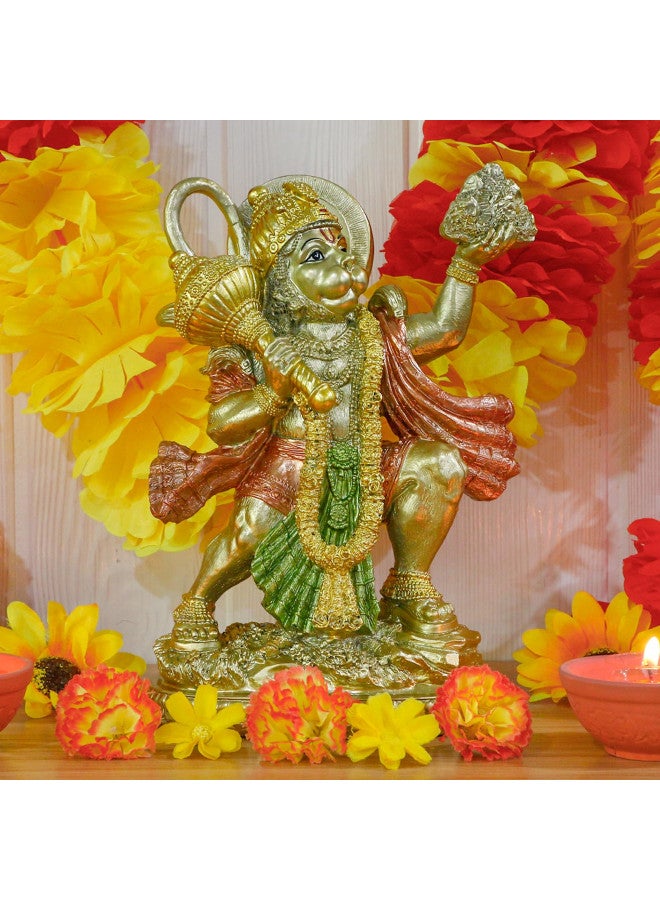 alikiki Hindu God Flying Hanuman Statue - India Idol Murti Pooja Sculpture Home Temple Mandir Pooja Decor Yoga Meditation Room Altar Puja Item Spirtitual Gifts - Image 3