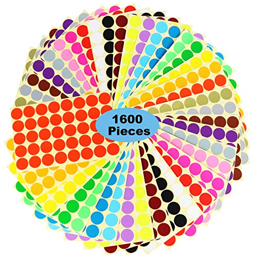 GZDEMYYXGS 1600 Dots 1" Round Color Coding Labels Circle Dot Stickers,20 Colors Neon Color Coded Stickers Color-Coding Labels Label Circle Stickers,Write for Office, Classroom. - Image 1