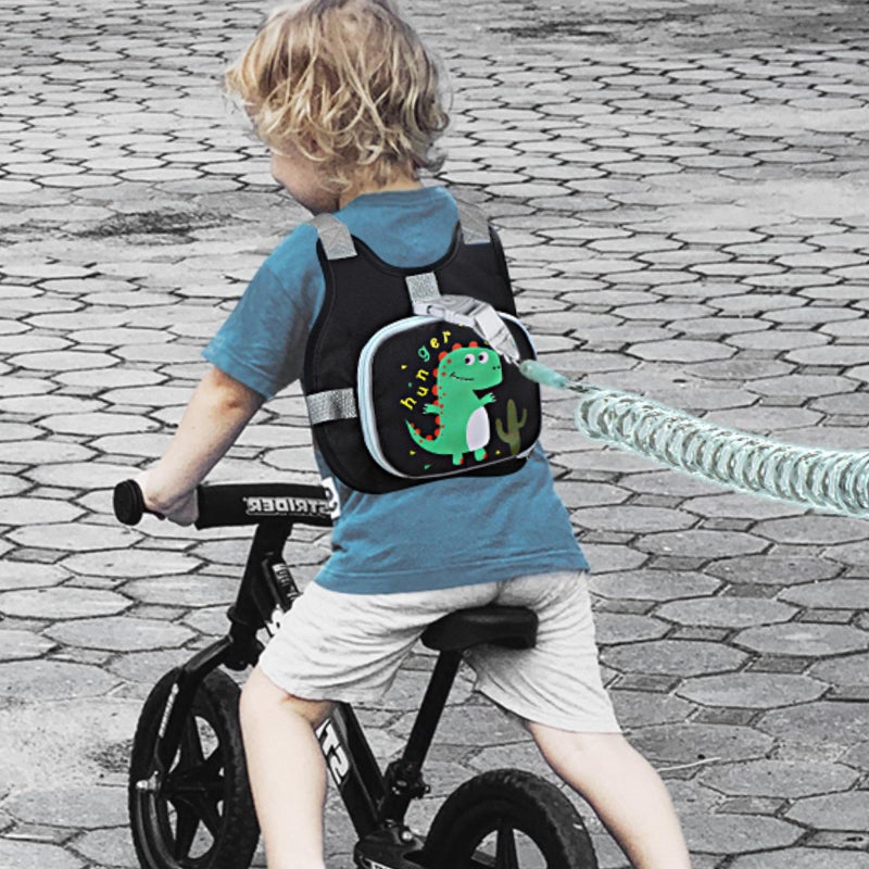Accmor Toddler Harness Leash+ Anti Lost Wrist Link, Cute Dinosaur Kids Harness with Leash, Collapsible Child Leash Baby Walking Wristband Assistant Strap Belt for Boys - Image 5