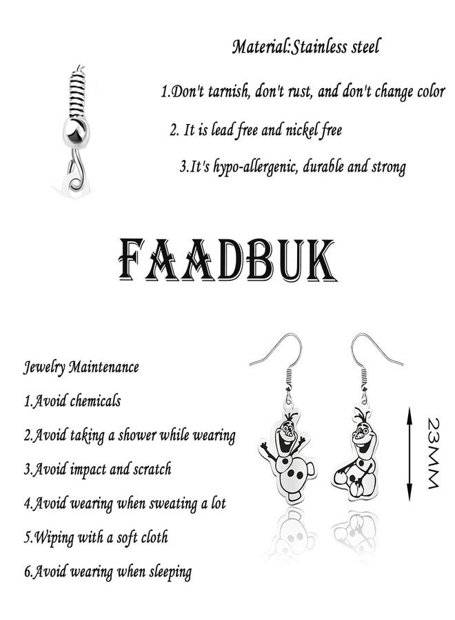 FAADBUK أقراط مستوحاة من فيلم الرسوم المتحركة FAADBUK، هدية لمحبي أولاف، هدية لمحبي رجل الثلج، منتجات أولاف (أقراط أولاف) - Image 2