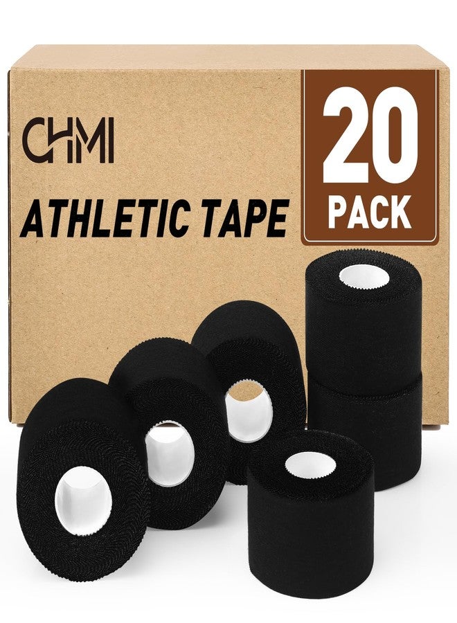 CHMI Athletic Tape,Black Sports Tape (20 Pack), 200 Yards Rolls Very Strong Easy Tear NO Sticky Residue Best Tape for Gymnastics Climbing Bat Injuries Medical (1.5 Inch X 200 Yards). - Image 1