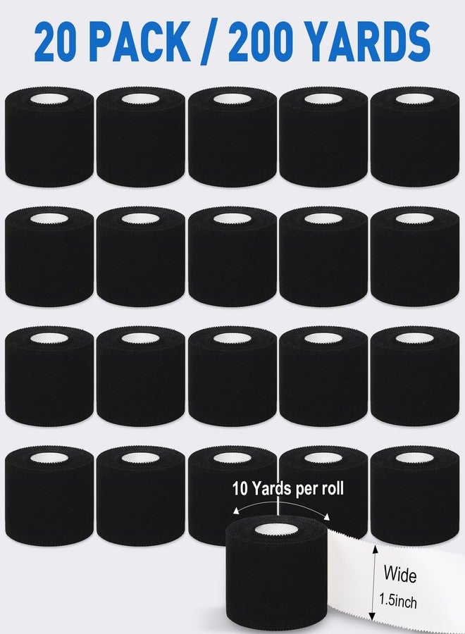 CHMI Athletic Tape,Black Sports Tape (20 Pack), 200 Yards Rolls Very Strong Easy Tear NO Sticky Residue Best Tape for Gymnastics Climbing Bat Injuries Medical (1.5 Inch X 200 Yards). - Image 2