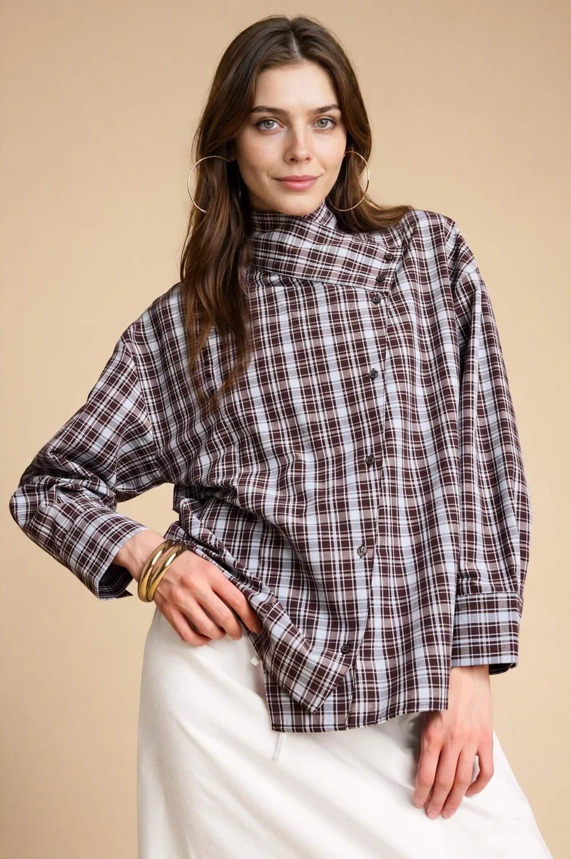 ديفاكتو Regular Fit Poplin Long Sleeve Tunic