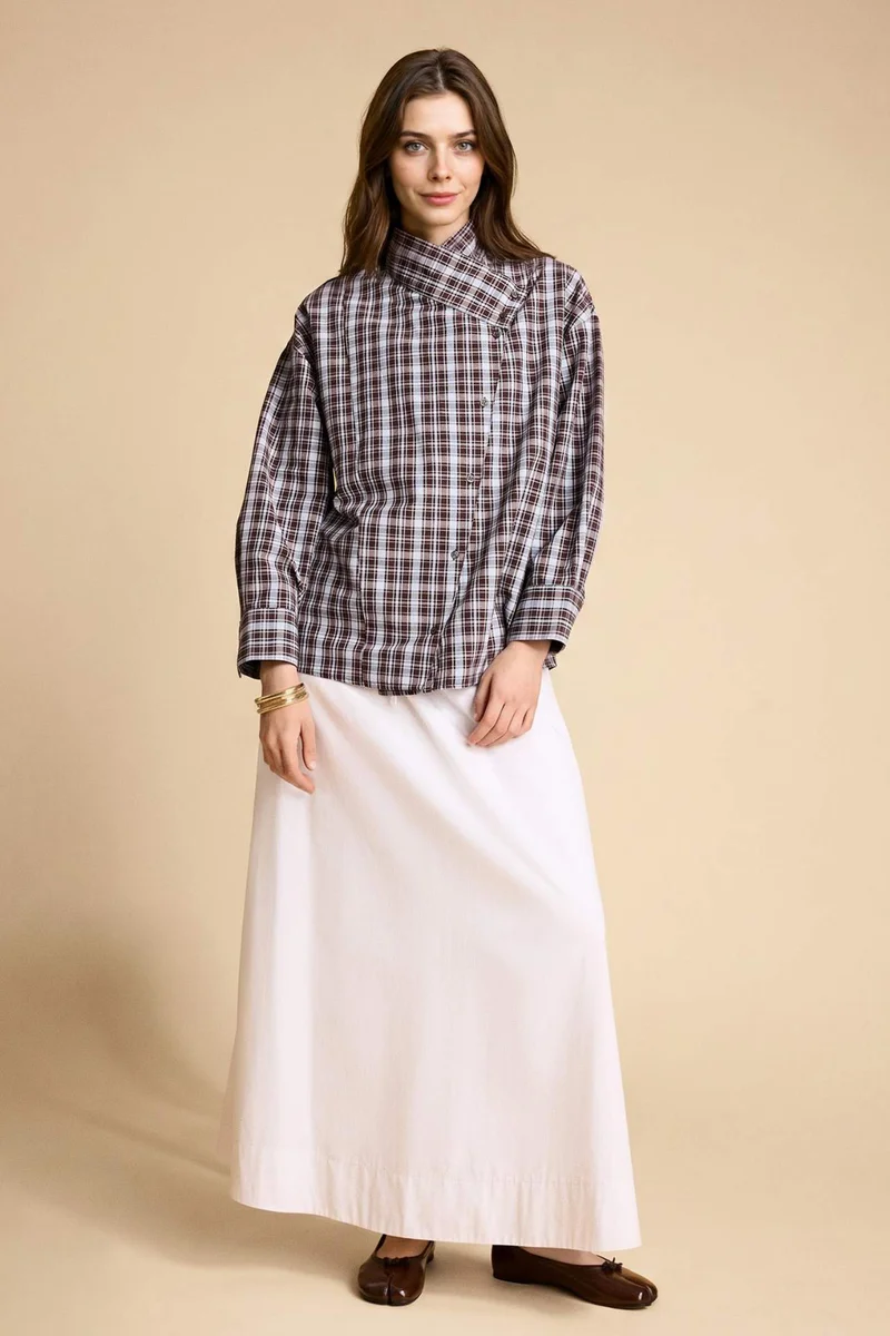 ديفاكتو Regular Fit Poplin Long Sleeve Tunic