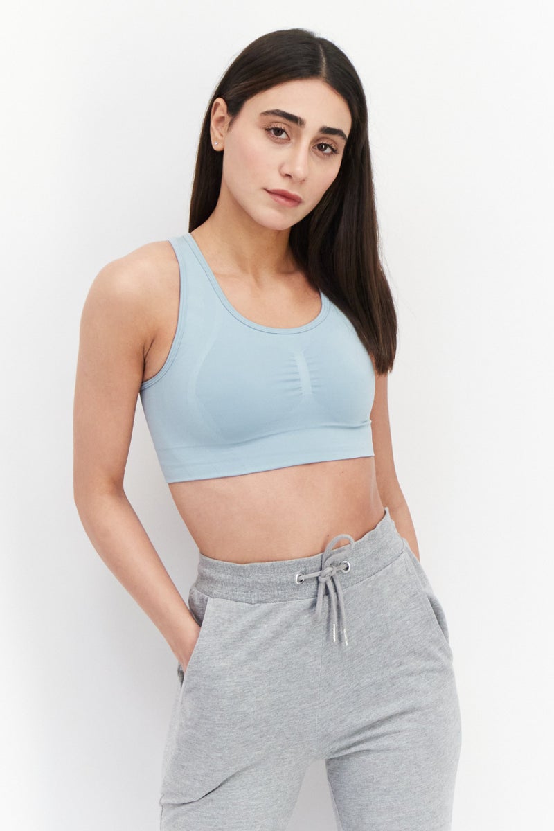 Adidas Women Sport Fit Outdoor Sport Bra, Light Blue - Image 1