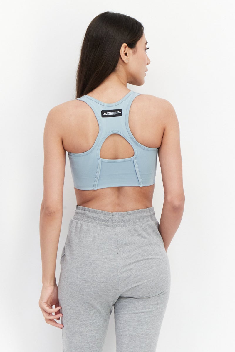 Adidas حمالة صدر رياضية للنساء، زرقاء فاتحة - Image 4