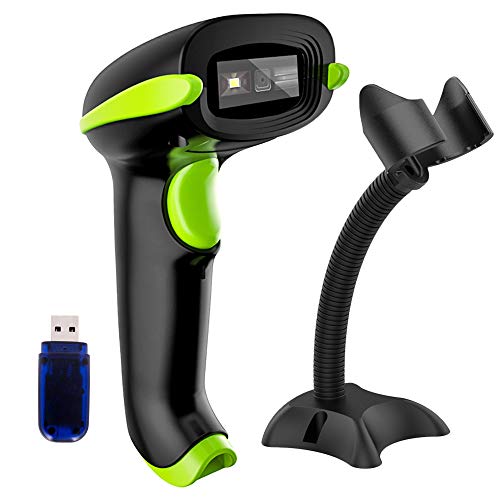 NADAMOO 2D Wireless Barcode Scanner with Stand, Compatible with Bluetooth & 2.4G Wireless & Wired Connection, Cordless QR Code Scanner USB Image Bar Code Reader for Computer Tablet iPhone iPad Android - Image 1