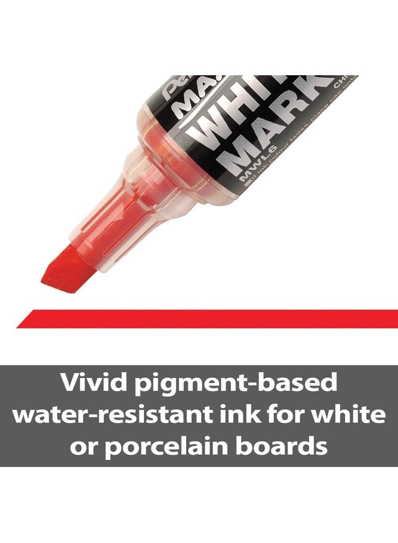 Pentel 4-Piece Maxiflo Whiteboard Erasable Markers Chisel Tip Multicolour - Image 5