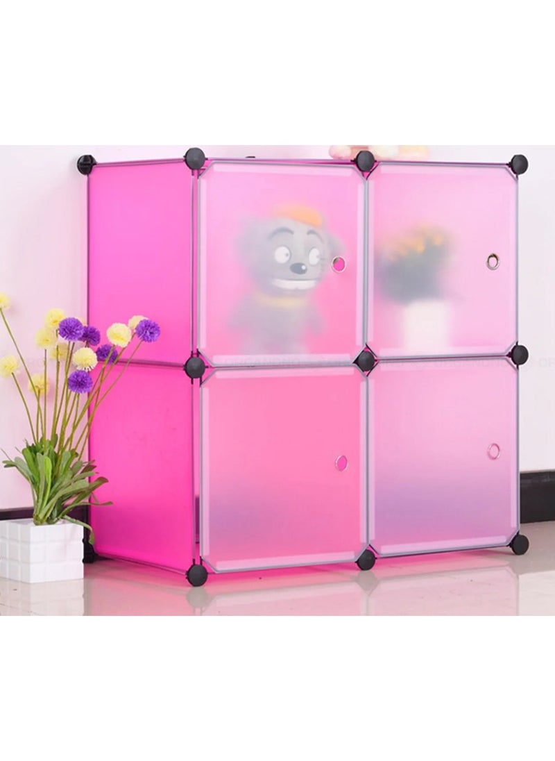 DubaiGallery 4 Cabinet Combination Storage Cabinet Portable Closet Storage Rack Environmentally Friendly Resin Material, DIY Assembly Modular Bookcase, Bedroom, Storage Shelf with Door  - Image 1