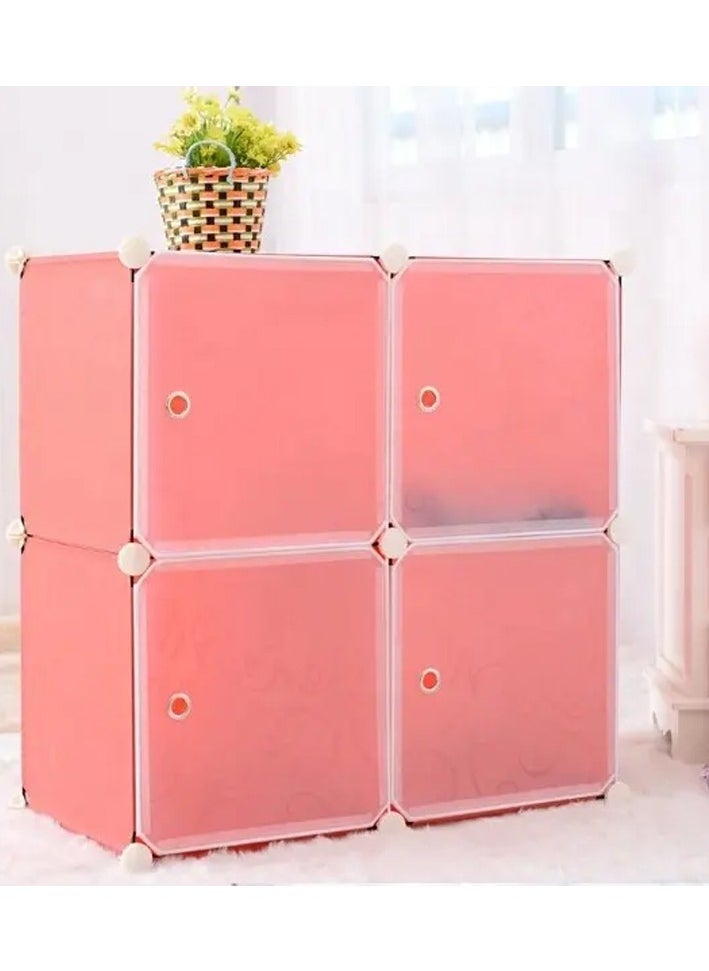 DubaiGallery 4 Cabinet Combination Storage Cabinet Portable Closet Storage Rack Environmentally Friendly Resin Material, DIY Assembly Modular Bookcase, Bedroom, Storage Shelf with Door  - Image 2
