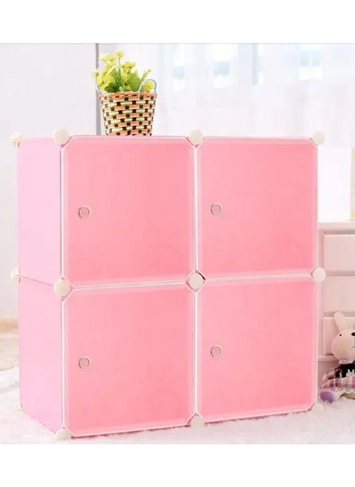 DubaiGallery 4 Cabinet Combination Storage Cabinet Portable Closet Storage Rack Environmentally Friendly Resin Material, DIY Assembly Modular Bookcase, Bedroom, Storage Shelf with Door  - Image 3