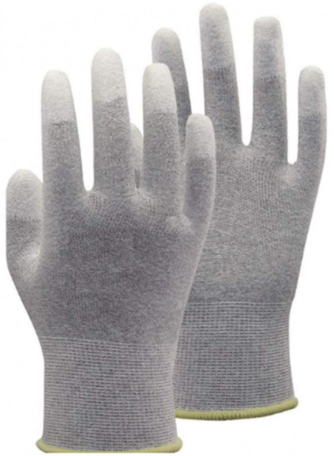 Viper Gloves VIPER 10 Pairs Anti Static Gloves, Coated Fingertip Grey Carbon Fibers,13G ESD Safety Work Gloves (Large, Yellow)  - Image 1