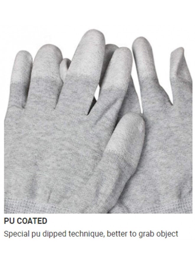 Viper Gloves VIPER 10 Pairs Anti Static Gloves, Coated Fingertip Grey Carbon Fibers,13G ESD Safety Work Gloves (Large, Yellow)  - Image 3