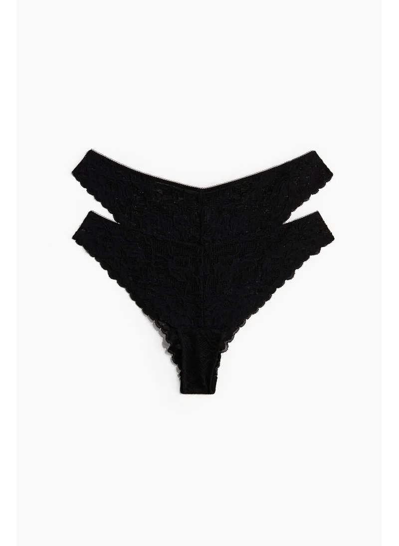 H&M 2-pack lace Brazilian briefs