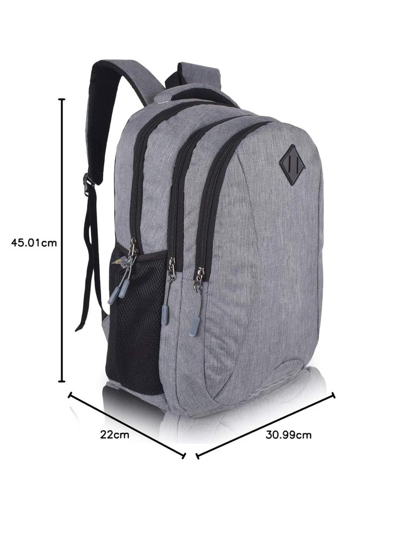 هاف مون Half Moon Spring 34L School Bags For Boys School Bag For Girls | 4 Compartment Backpack For Men & Women | Water Resistant | 5 Zips Stylish And Trendy College Bag For Unisex (Grey) - Image 4