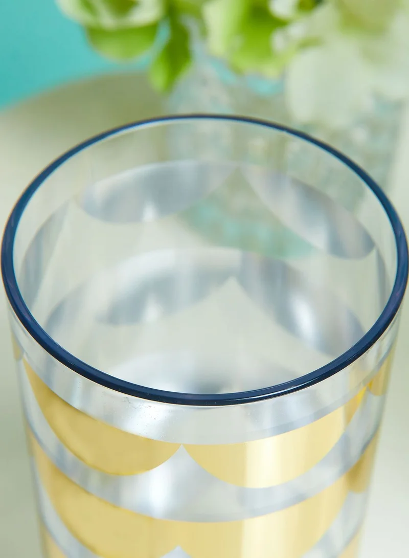 Kate Spade Gold Scallop Acrylic Highball Glass Set