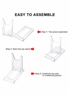 Y&D Acrylic Bracket Stands, 10 Pcs Plastic Display Holders Picture Plate Clear Mini Easels Stands to Pictures or for Home Office Supplies Festival Party Decoration  - Image 4