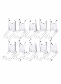 Y&D Acrylic Bracket Stands, 10 Pcs Plastic Display Holders Picture Plate Clear Mini Easels Stands to Pictures or for Home Office Supplies Festival Party Decoration  - Image 1