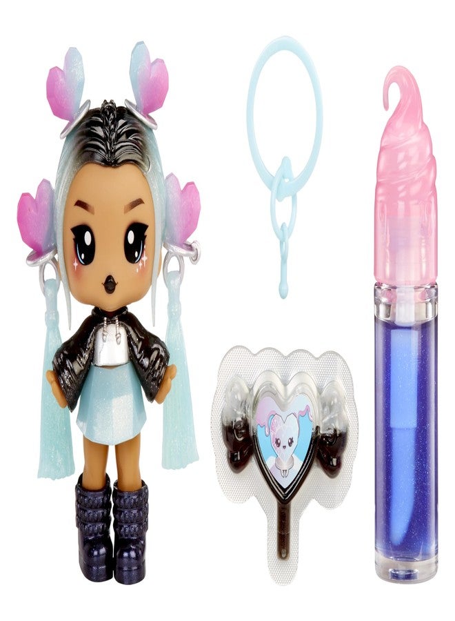 Yummiland Lip Gloss Doll: Sour Sweeties - Nina Heartpop Includes DIY Lip Gloss + Removable Keychain, Cosmetic Play, Collectible, Ages 4+ - Image 1