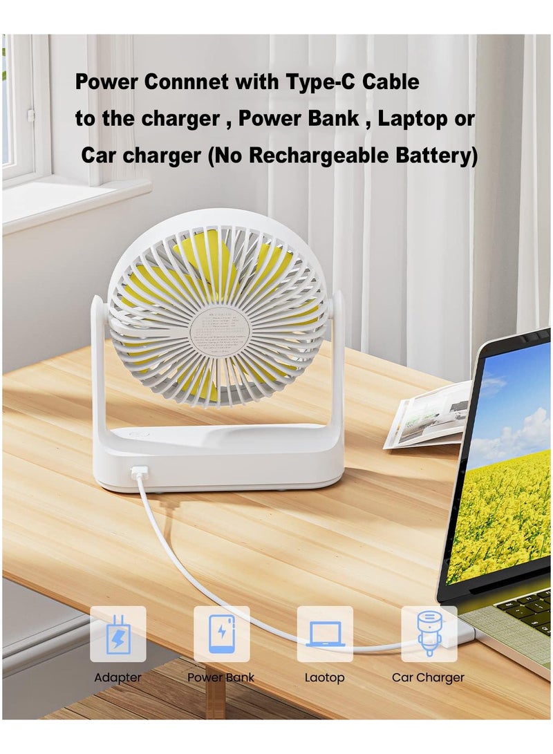 3 in 1 Desk Fan Multi-angle Rotation Wall Mounted Fan Lightweight Table Fan with 4 Speed Regulation for Home Office Travel Camping Outdoor White - Image 4