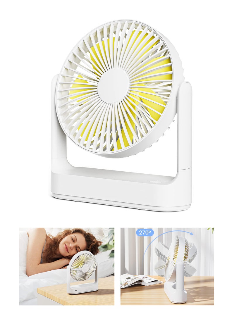 3 in 1 Desk Fan Multi-angle Rotation Wall Mounted Fan Lightweight Table Fan with 4 Speed Regulation for Home Office Travel Camping Outdoor White - Image 2