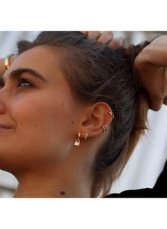 Mevecco Women Gold Huggie Hoop Earrings Dangle Drop 14K Gold Filled Small Boho Beach Simple Delicate Handmade Hypoallergenic Jewelry Gift  - Image 2