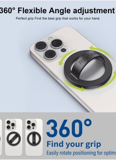 Phone Planet Superior Magnetic Phone Grip for iPhone CaseMate Easy access and full control thanks to the innovative design Compatible with MagSafe Black  - Image 4