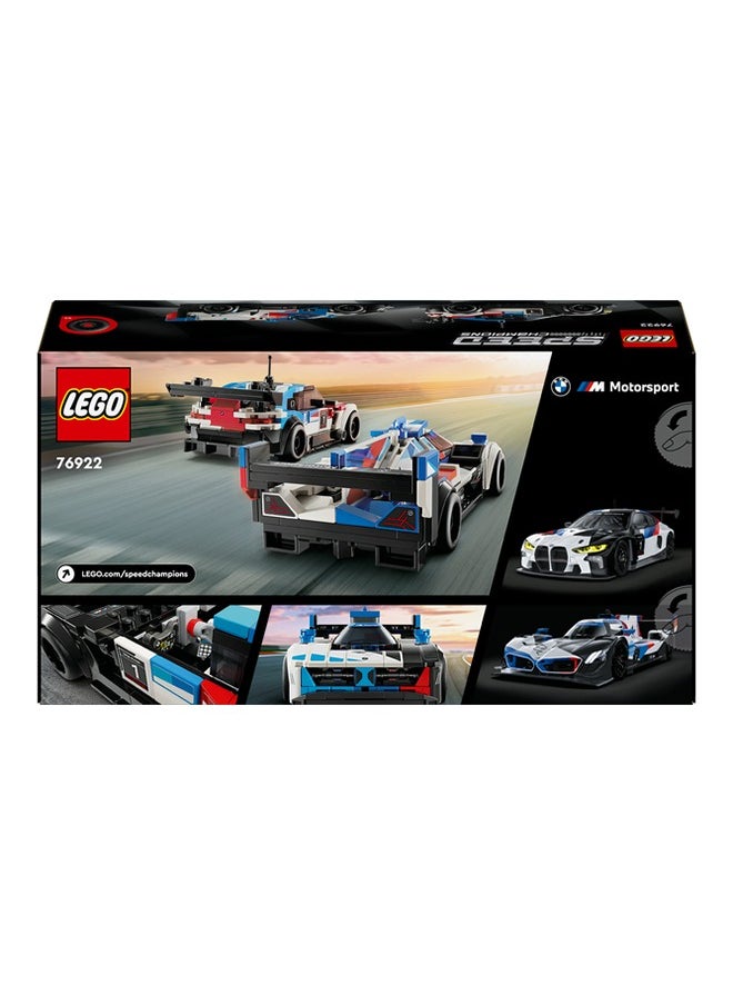 LEGO - Speed Champions BMW M4 GT3 & BMW M Hybrid V8 Race Cars Toys for 9 Plus Year Old Boys & Girls, Buildable Model Vehicles with 2 Driver Minifigures, Kids' Bedroom Decoration, Birthday Gift Idea 76922 - Image 1