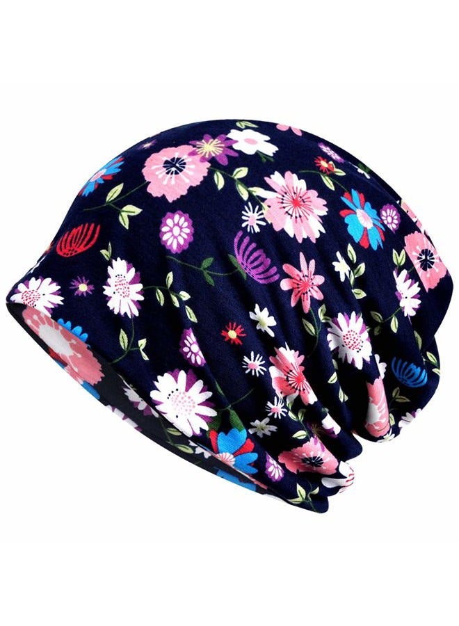 Ababalaya Women's Summer Beanie for Men Hat Boho Hats Adult Dwarf Hats Chemo Cap Cancer Headwear Caps Baggy Skull Sleep Cap Nightcap - Image 4