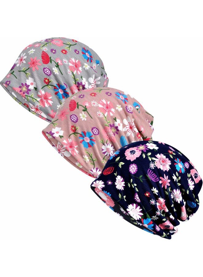 Ababalaya Women's Summer Beanie for Men Hat Boho Hats Adult Dwarf Hats Chemo Cap Cancer Headwear Caps Baggy Skull Sleep Cap Nightcap - Image 1