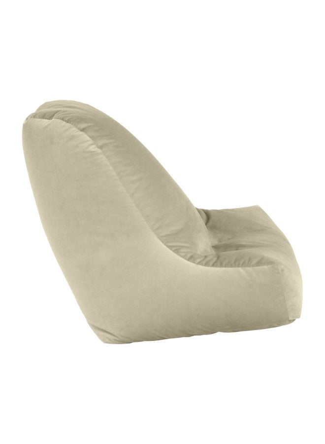 هاوس ون لي | كرسي بين باج من المخمل مع حشوة من الفلين - 90x90x140 سم - بيج فاتح - Image 2