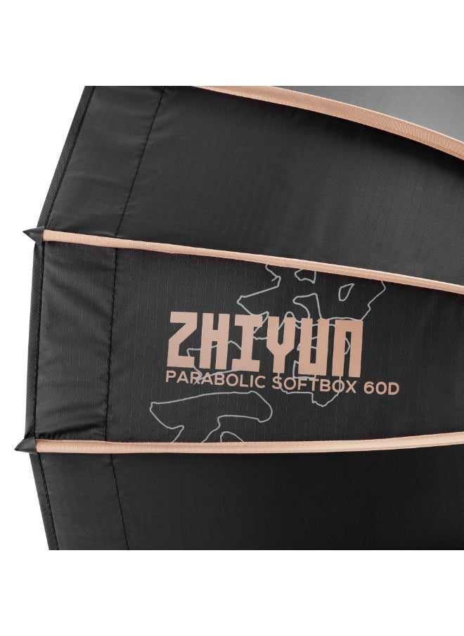 ZHIYUN Parabolic Light Softbox [Official]   24inch/60cm Light Dome Quick Release, with Bowens Mount for ZHIYUN Molus G60 / X100 / G200 / X60 / B100 / B200 / B300 / B500 / X100 Video Light