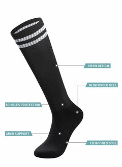 Excefore 3 Pairs Men's Sports Socks Soccer Anti-slip Football Breathable Athletic Rugby Hockey Socks, One Size  - Image 5
