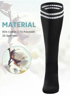 Excefore 3 Pairs Men's Sports Socks Soccer Anti-slip Football Breathable Athletic Rugby Hockey Socks, One Size  - Image 4