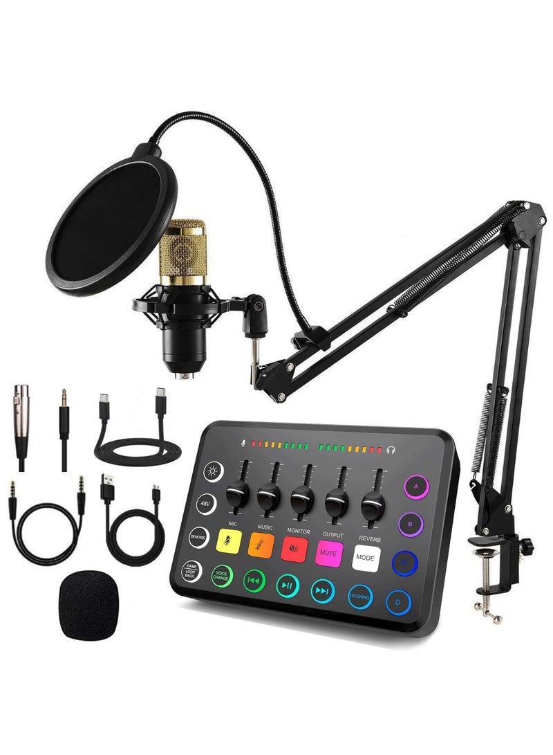 شو وو كارت الصوت وBM800 مجموعة ميكروفون ميكروفون صوت خلاط كارت الصوت الصوت خلط وحدة التحكم مكبر للصوت للغناء هاتف الكمبيوتر - Image 1