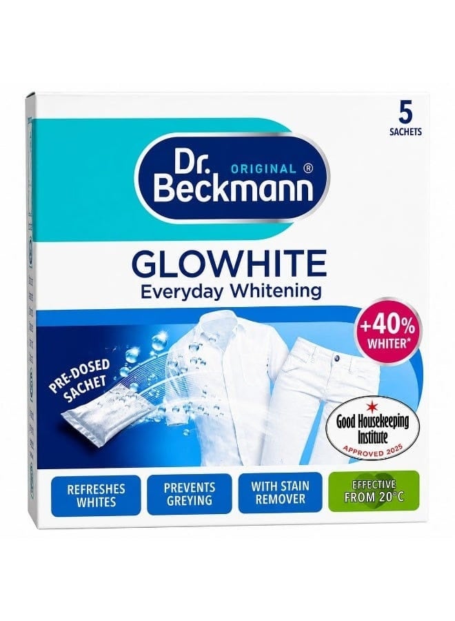 دكتور بيكمان Glowhite للتبييض اليومي، يُعيد للملابس البيضاء نضارتها ويمنع تحول لونها إلى الرمادي، يحتوي على مزيل للبقع، 5 أكياس × 40 جم. - Image 5